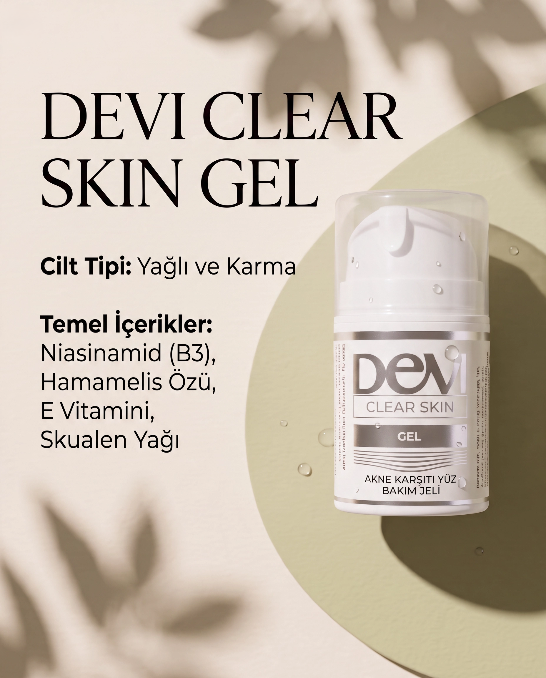 Clear Skin Gel 50ml Akneye Eğilimli Yağlı ve Karma Ciltler İçin Bakım Jeli